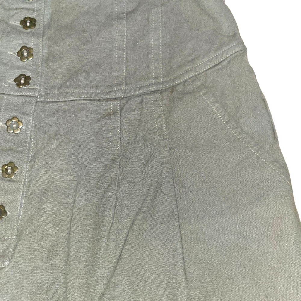 FP One Free People Shorts Womens 6 Olive Button Front High Waist Cotton Pleated - Picture 3 of 8